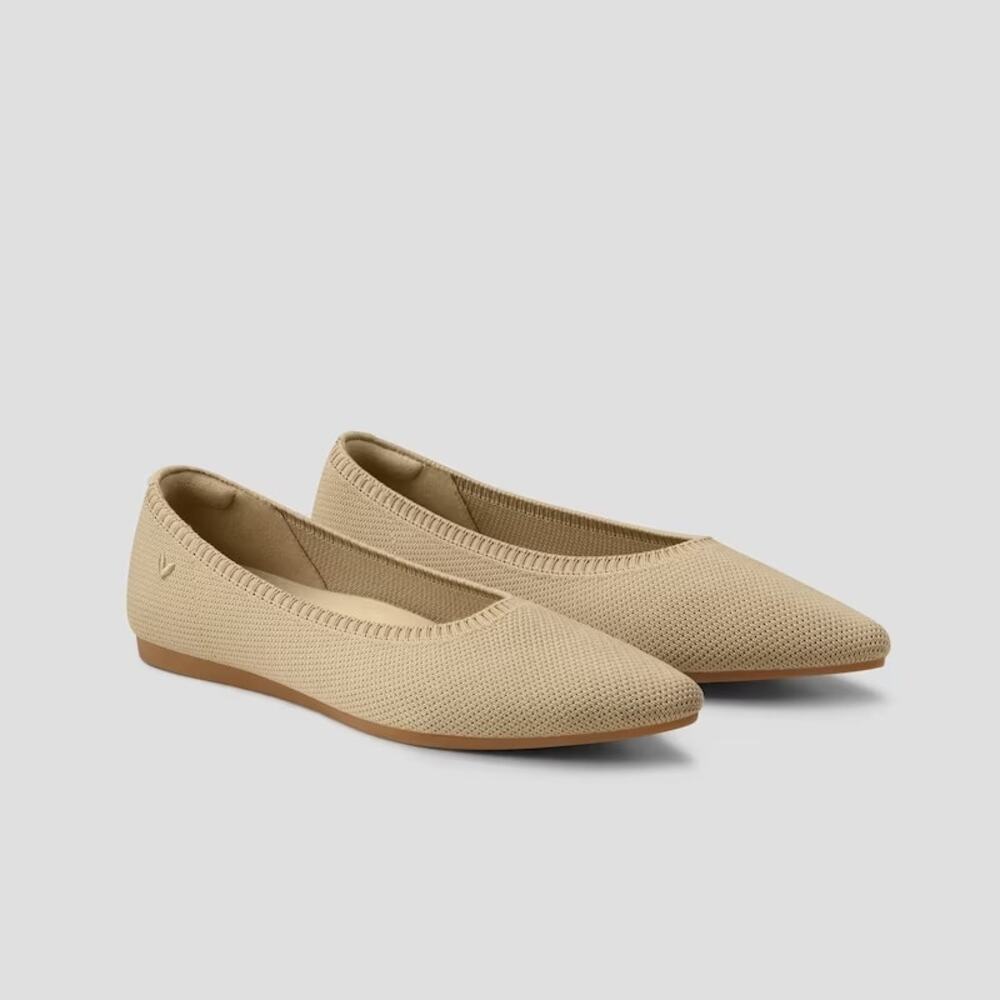 Vivaia Pointed-Toe Ballet Flats (Aria 5°), Nude, Womens Sz US 5.5,  EU 35.5